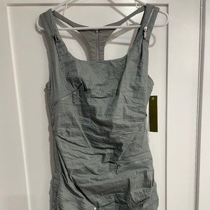 Nicole Miller Moss Grey Tank Dress with Zippers